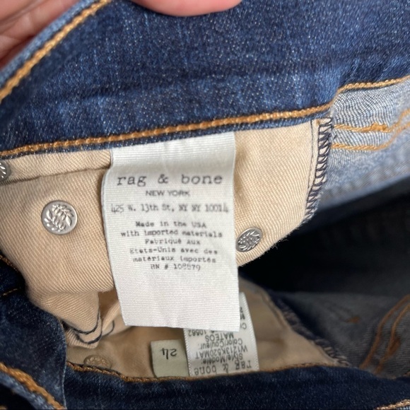 NWOT Rag‎ & Bone Justine Highrise Skinny Distressed Raw Hem Women's Size 24 - Picture 8 of 10